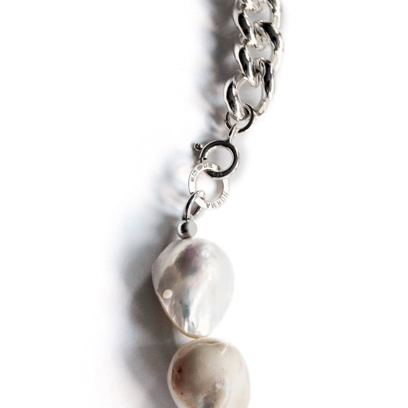 Draco Curb Chain and Baroque Pearl Necklace