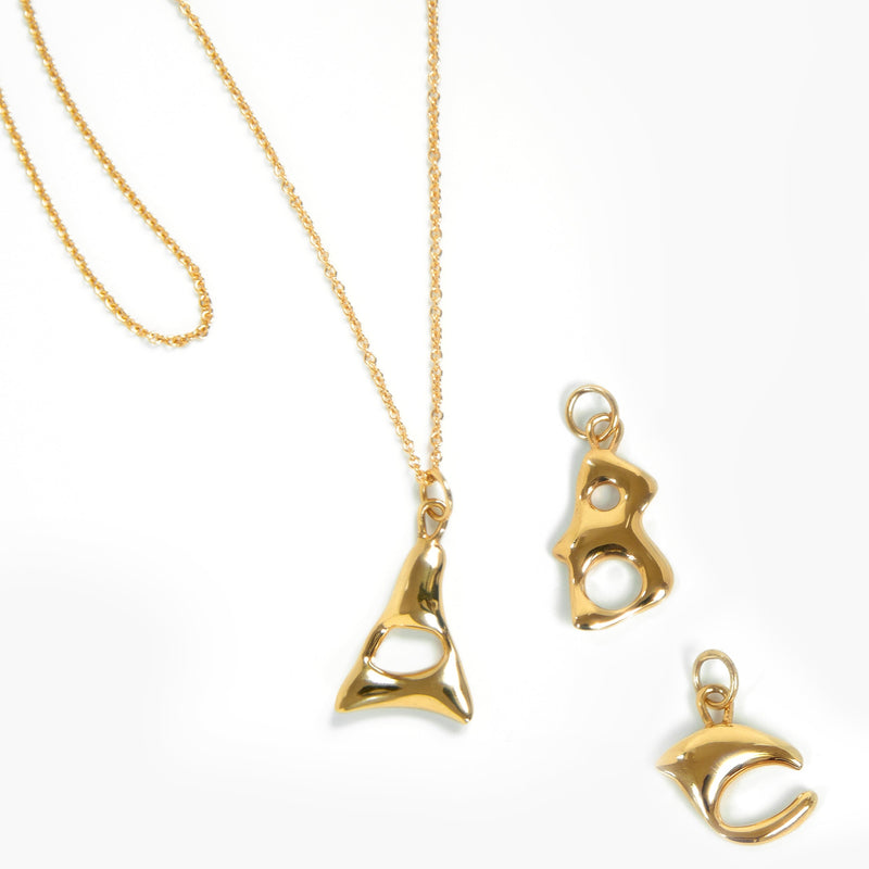 Alphabet Necklace + 18" fine trace chain - Gold