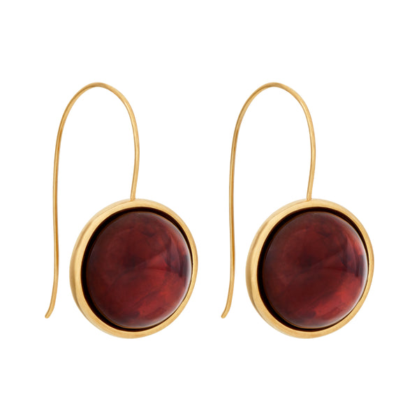 Arp Earrings Gold & Mahogany