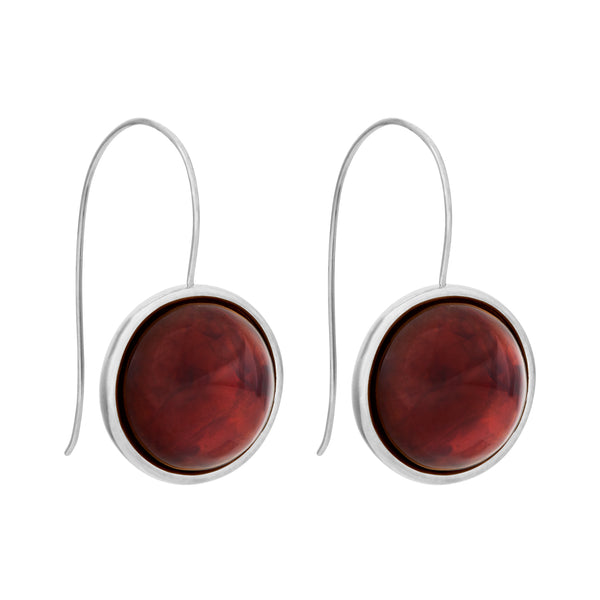 Arp Earrings Silver & Mahogany