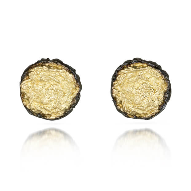 Pin Stud Earrings with Black Borders