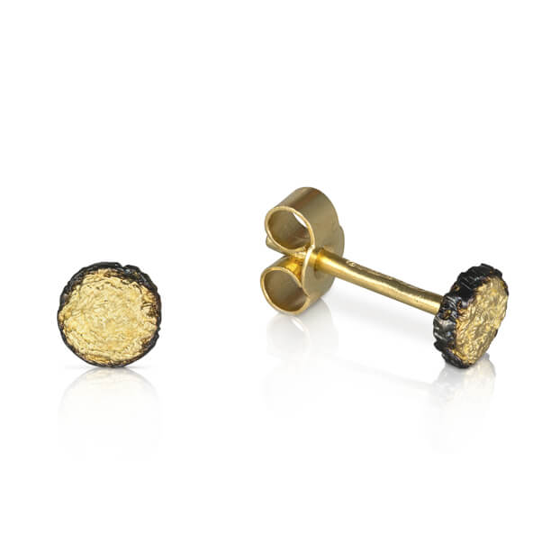 Pin Stud Earrings with Black Borders