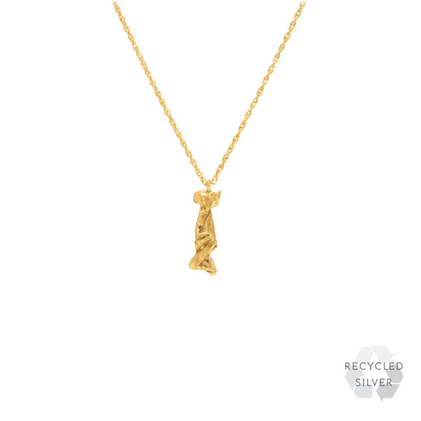 I Alphabet recycled silver necklace gold