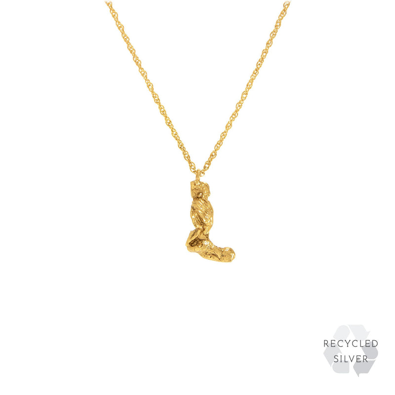 L Alphabet recycled silver necklace gold