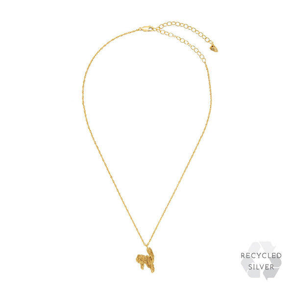 N Alphabet recycled silver necklace gold