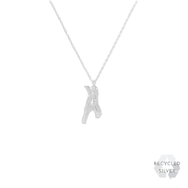 A Alphabet recycled silver necklace