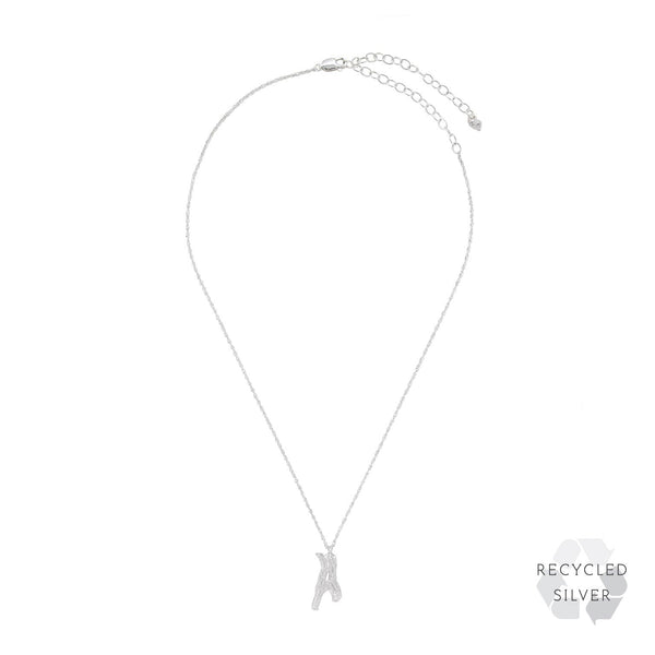 A Alphabet recycled silver necklace