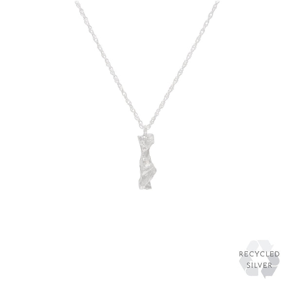 I Alphabet recycled silver necklace