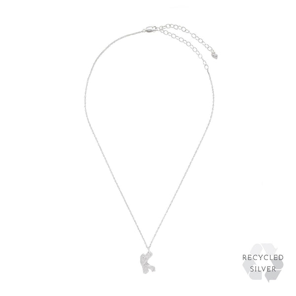 K Alphabet recycled silver necklace