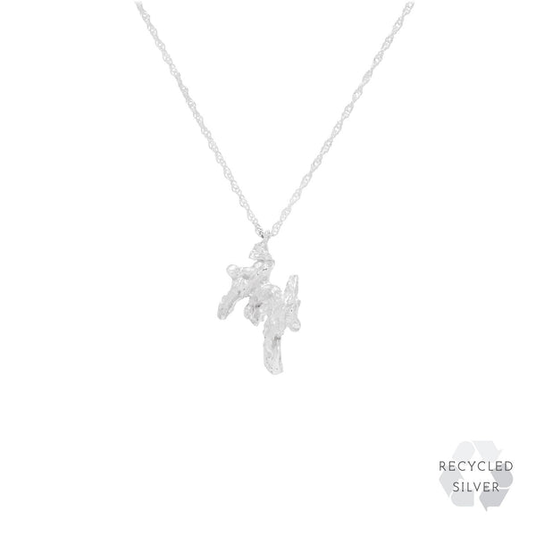 M Alphabet recycled silver necklace
