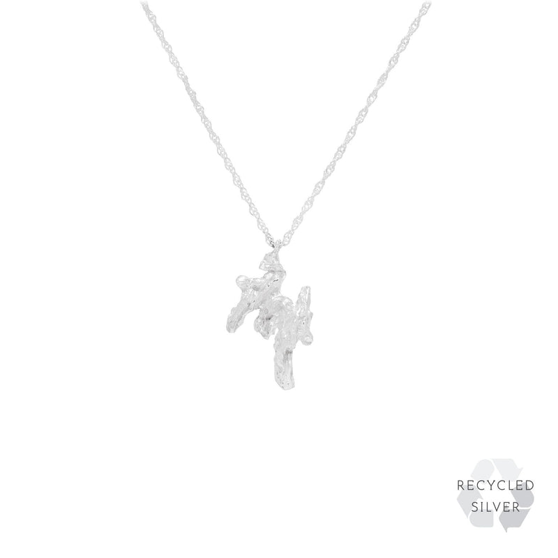 M Alphabet recycled silver necklace