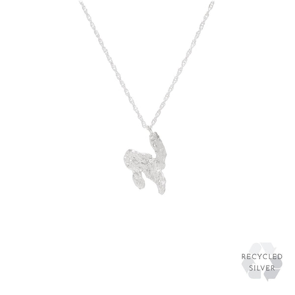 N Alphabet recycled silver necklace