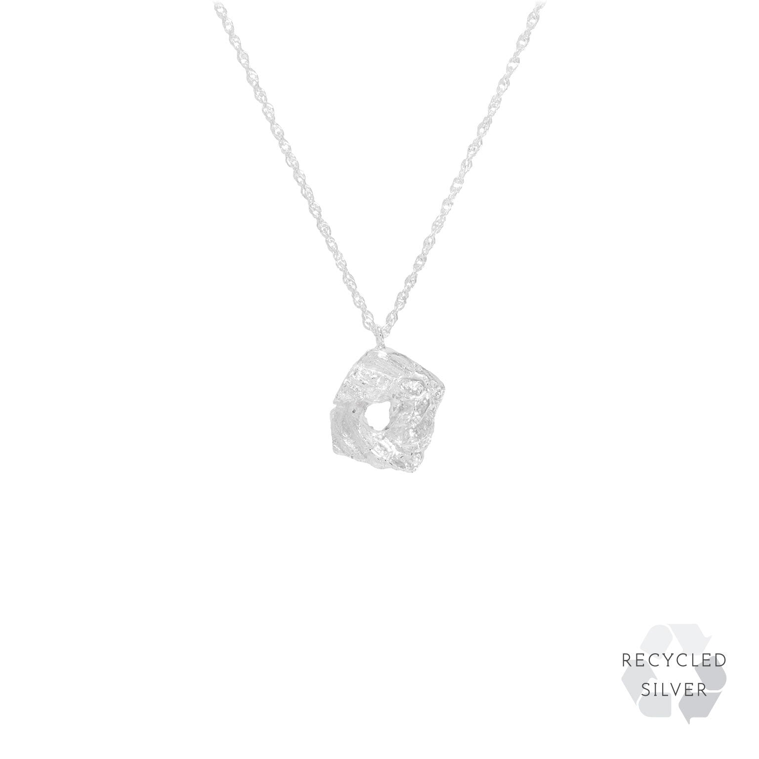 O Alphabet recycled silver necklace