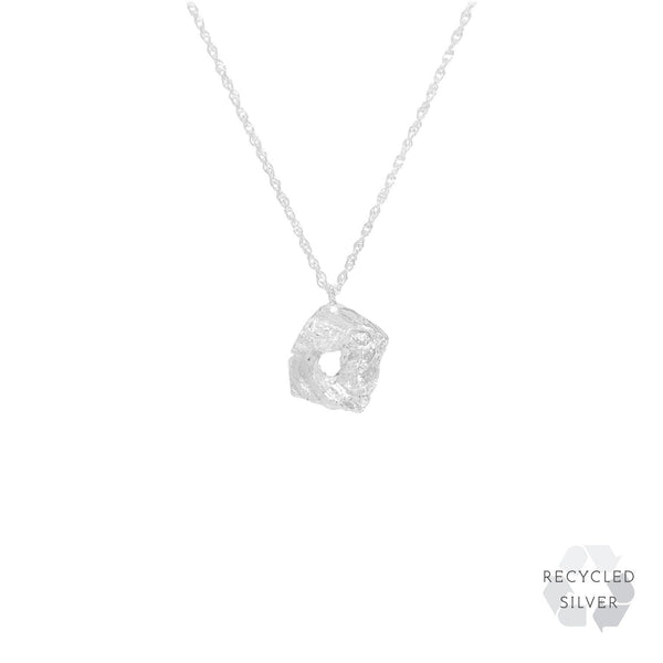 O Alphabet recycled silver necklace