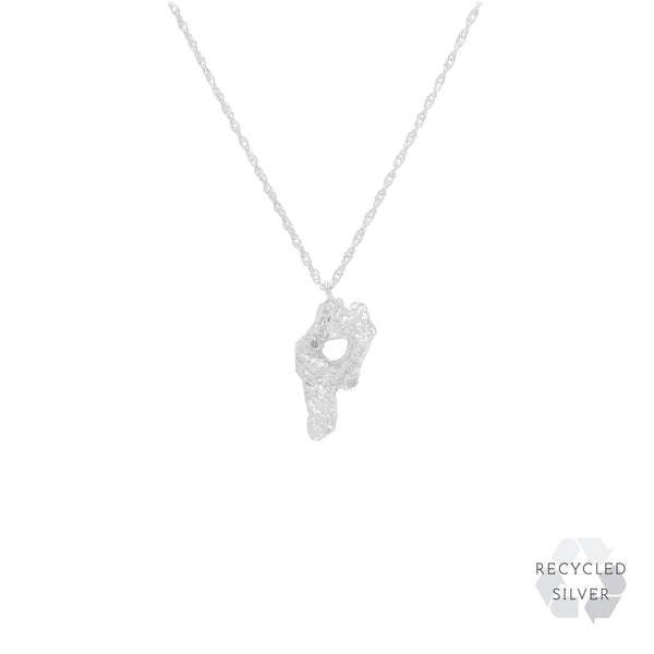 P Alphabet recycled silver necklace