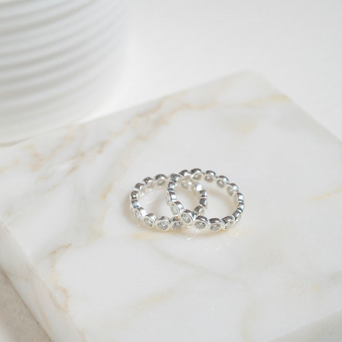 Ortigia Moissanite Sterling Silver Ring