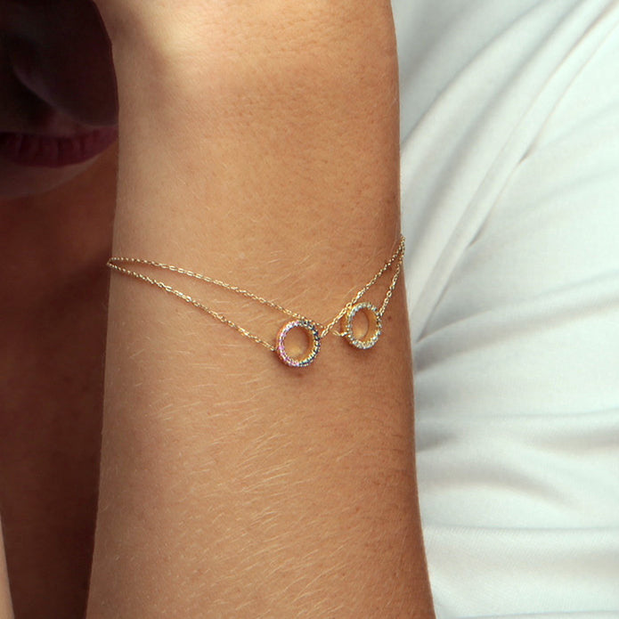 18ct Gold Claire Eternity Bracelet with pink and blue sapphires