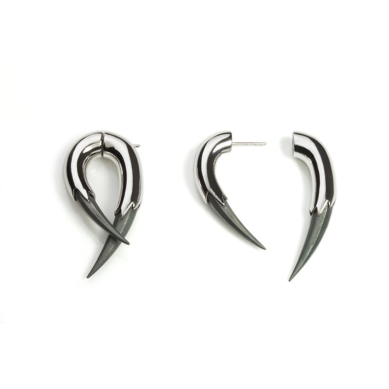 Large Claw earrings silver