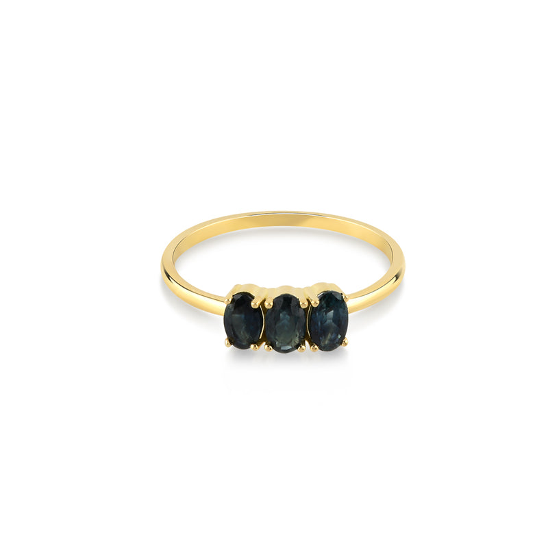 18ct Gold Dumom Blue Sapphire Ring