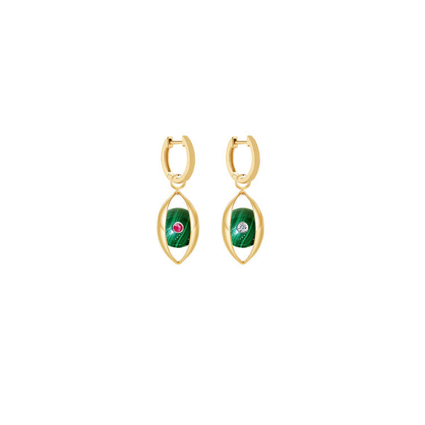 The Malachite Eye Hoop Earrings