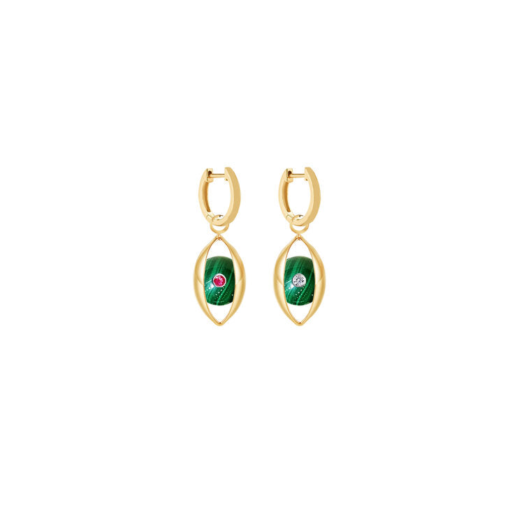 The Malachite Eye Hoop Earrings