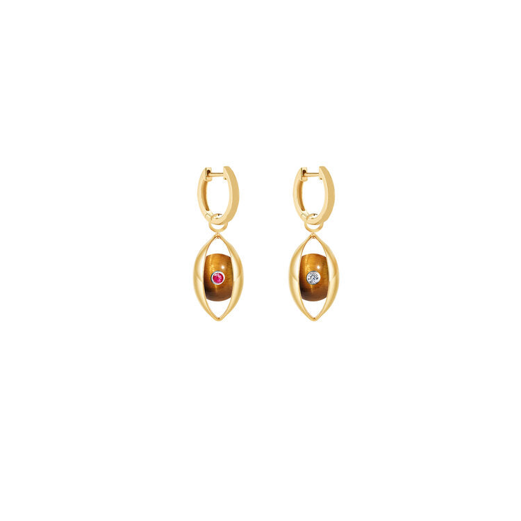 The Tiger Eye Hoop Earrings