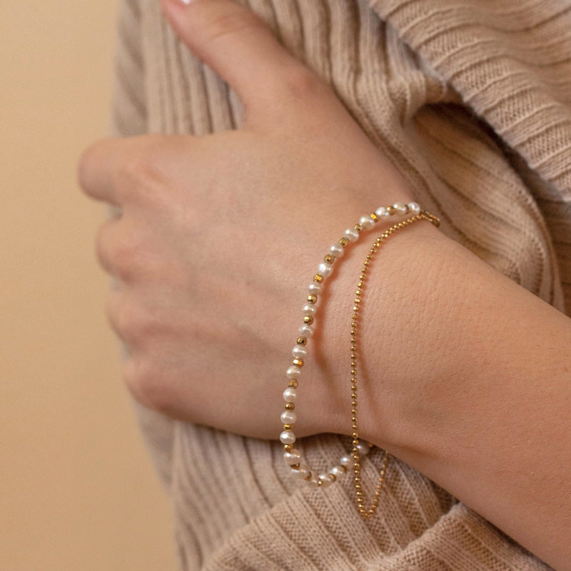 White Freshwater Timeless Pearl Bracelet