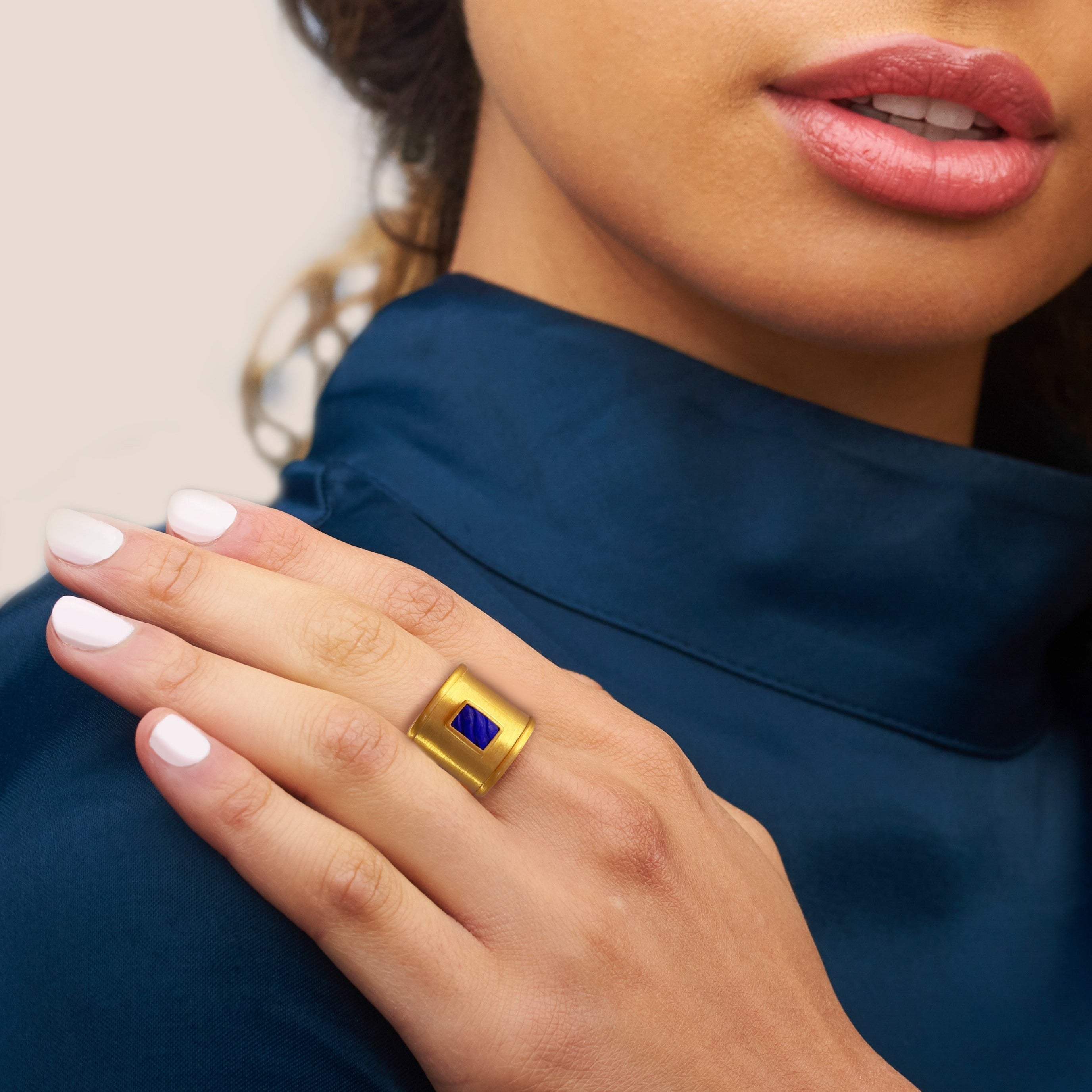 Lapis Statement Band Ring