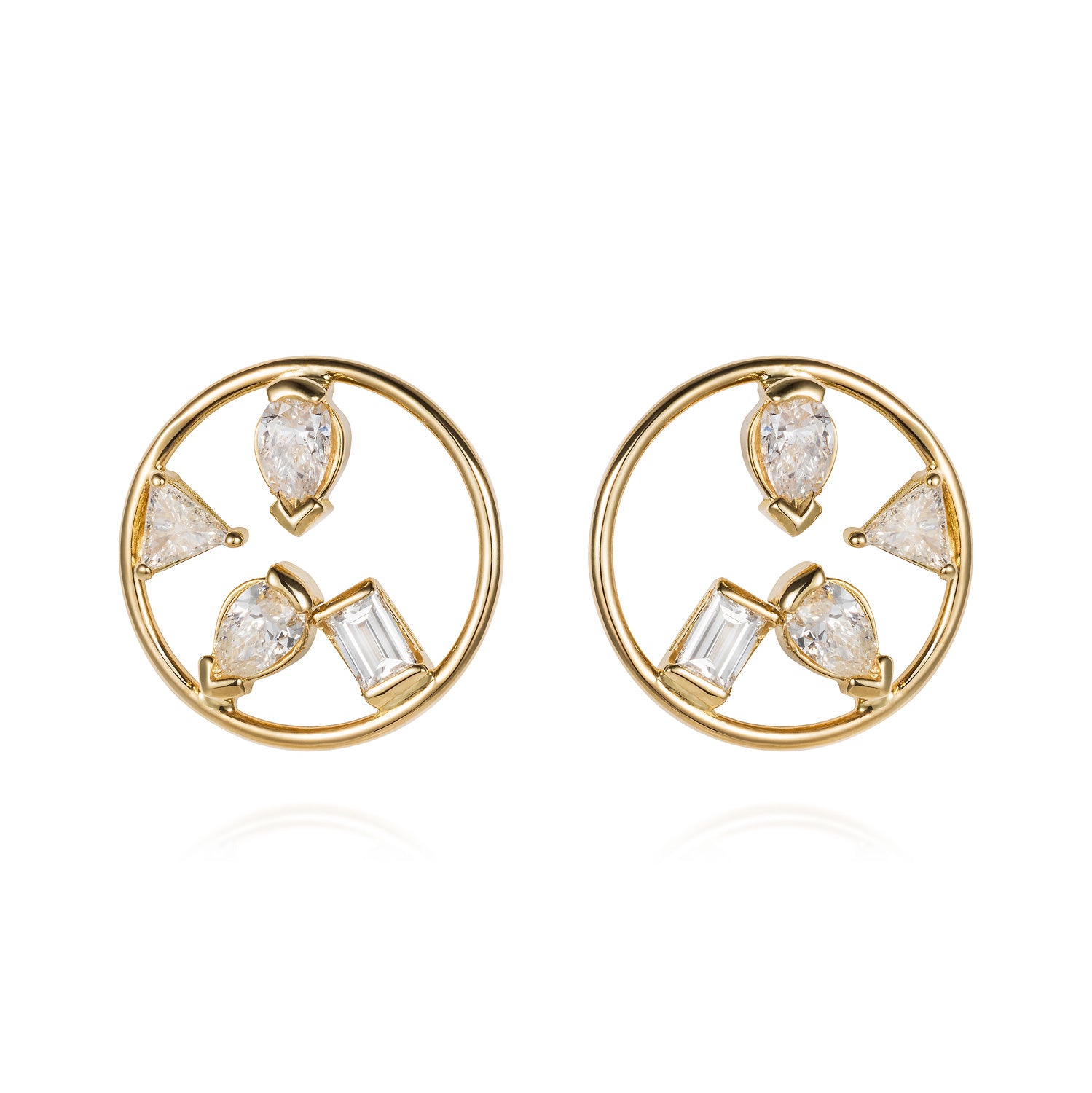 18ct Gold Project 2020 earrings with diamonds