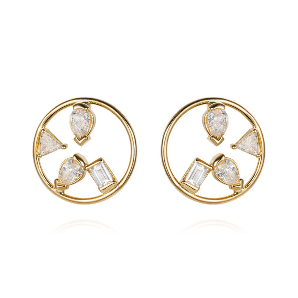 18ct Gold Project 2020 earrings with diamonds