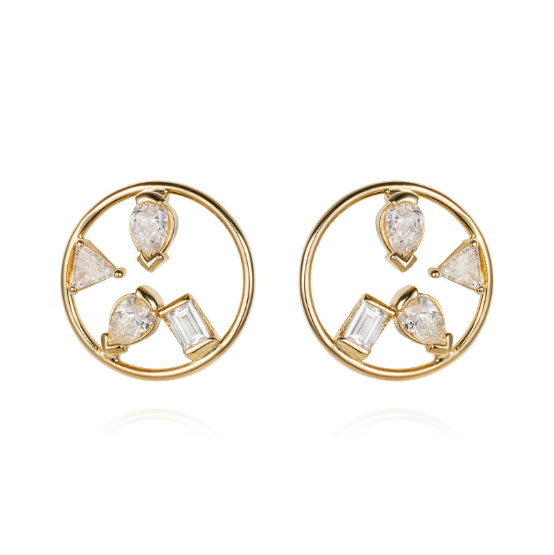 18ct Gold Project 2020 earrings with diamonds