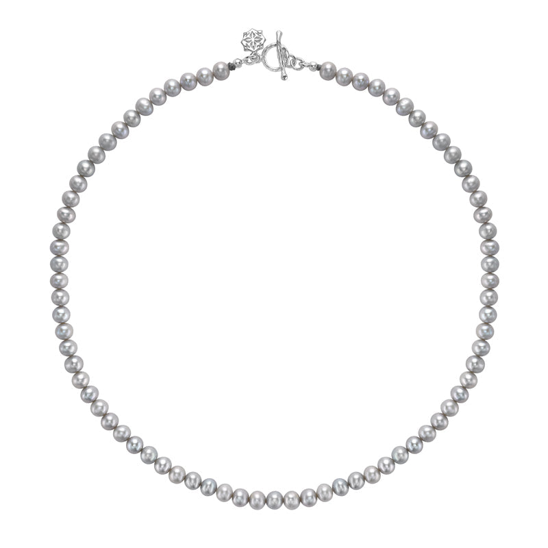 Men's Medium Dove Grey Freshwater Pearl Necklace