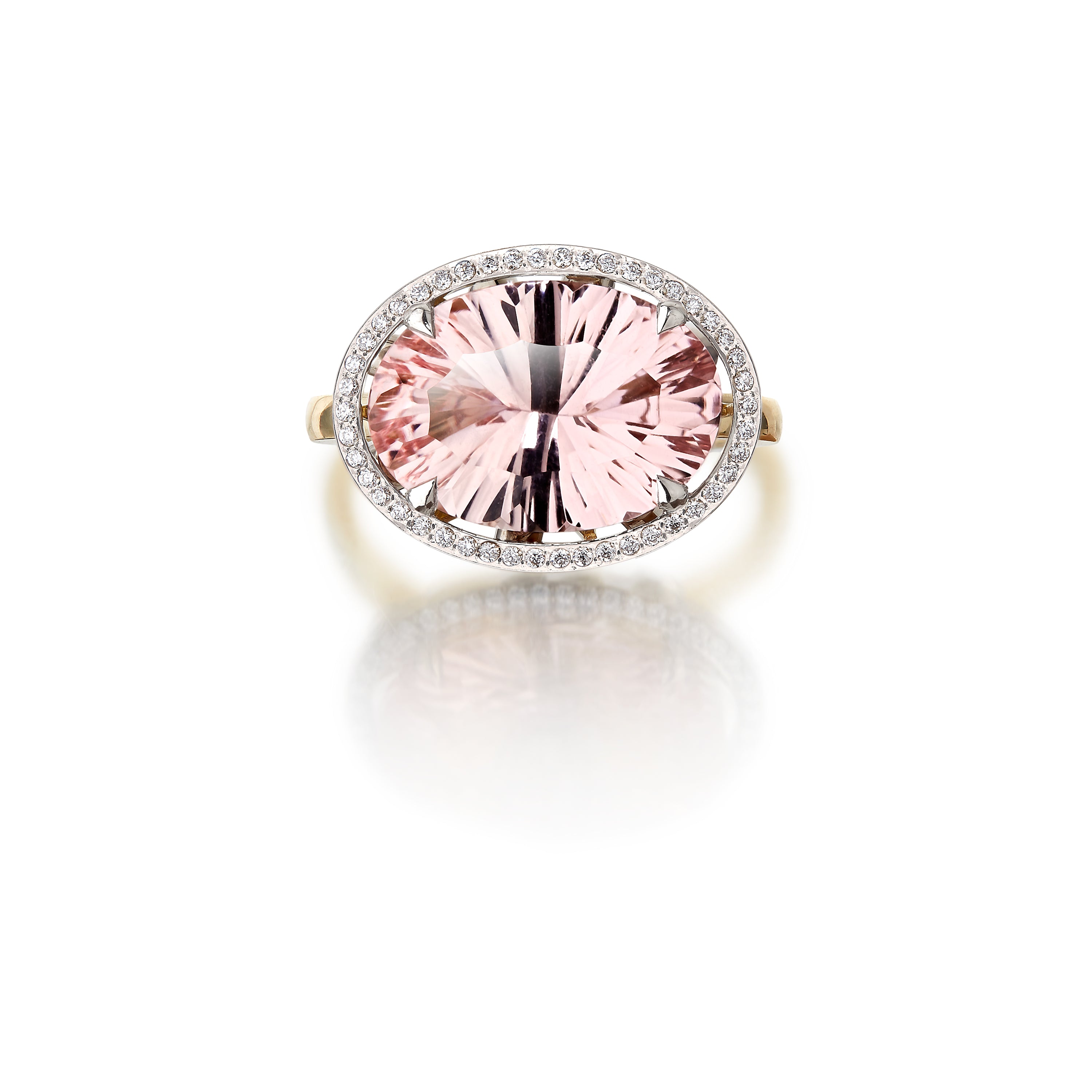Kamuru Ring Morganite, Sapphire, Diamond and 18K Gold ring