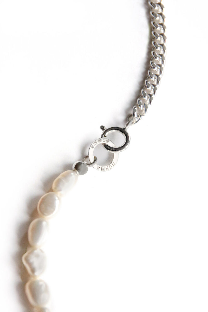 Pheonix Curb Chain and Natural Pearl Necklace