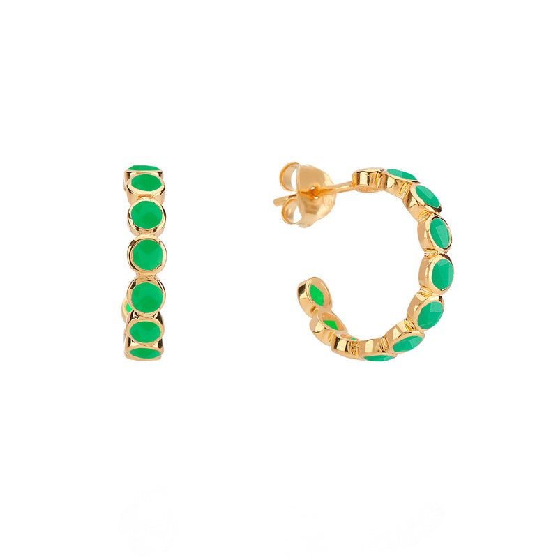 Ortigia Chrysoprase & Gold Vermeil Hoop Earrings