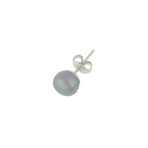 Men's Single 8mm Dove Grey Freshwater Pearl Stud