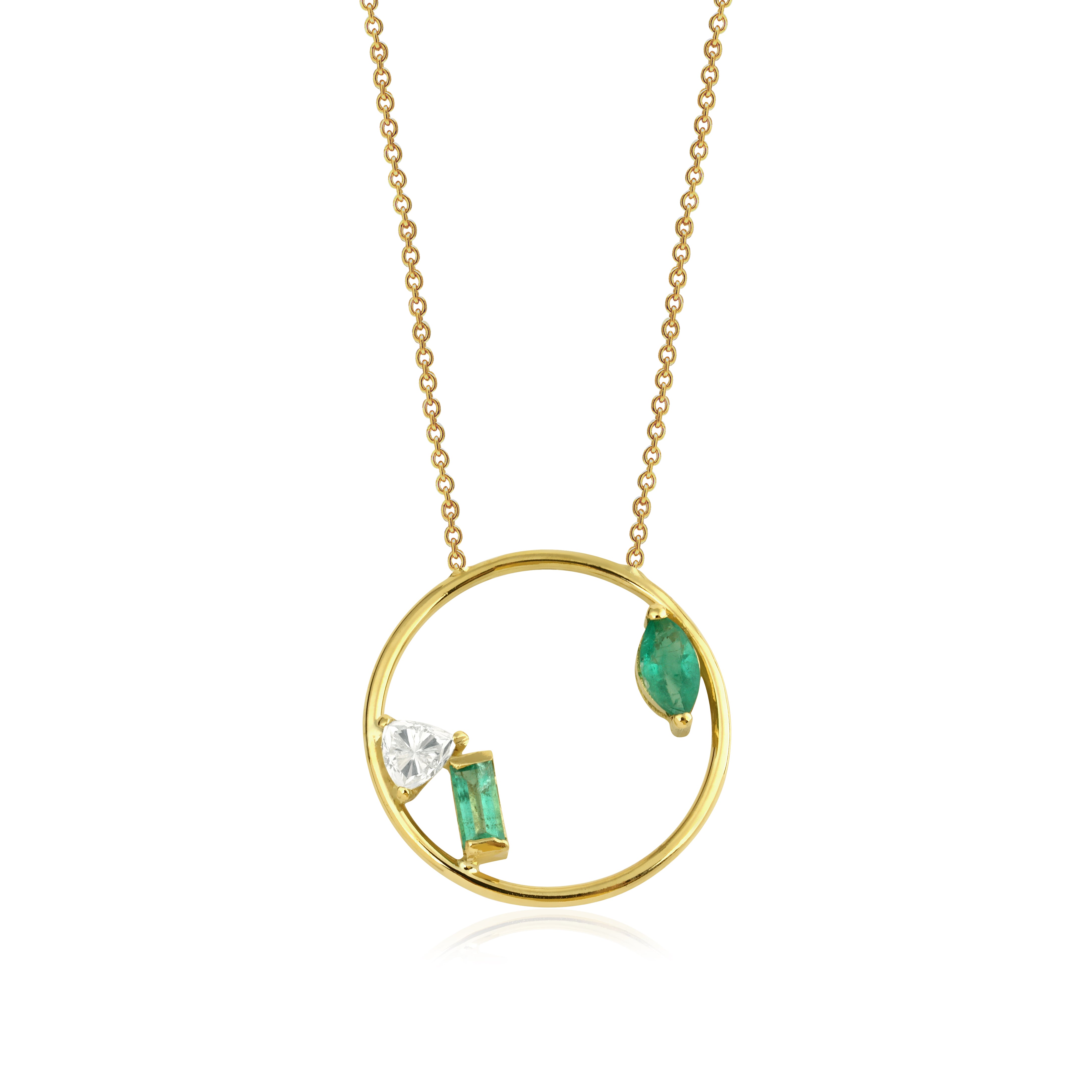 18ct Gold Project 2020 Emerald Necklace
