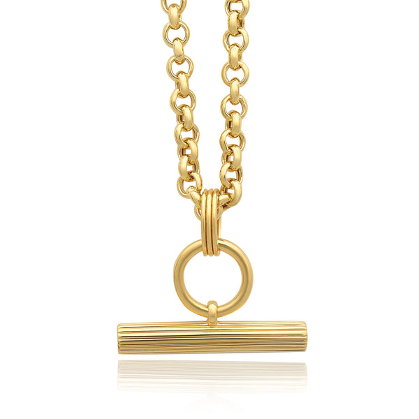 Chunky T-Bar Gold Necklace