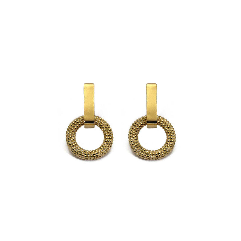 Tyro Yellow Gold Drop Earrings