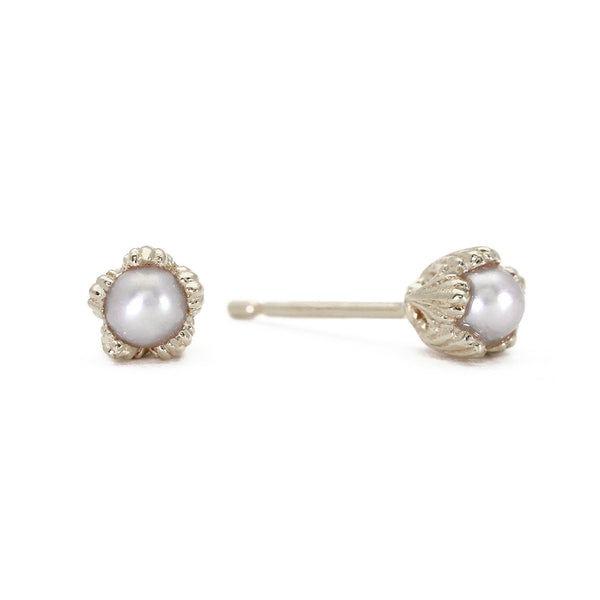 Villa Sterling Silver and Pearl Stud Earrings