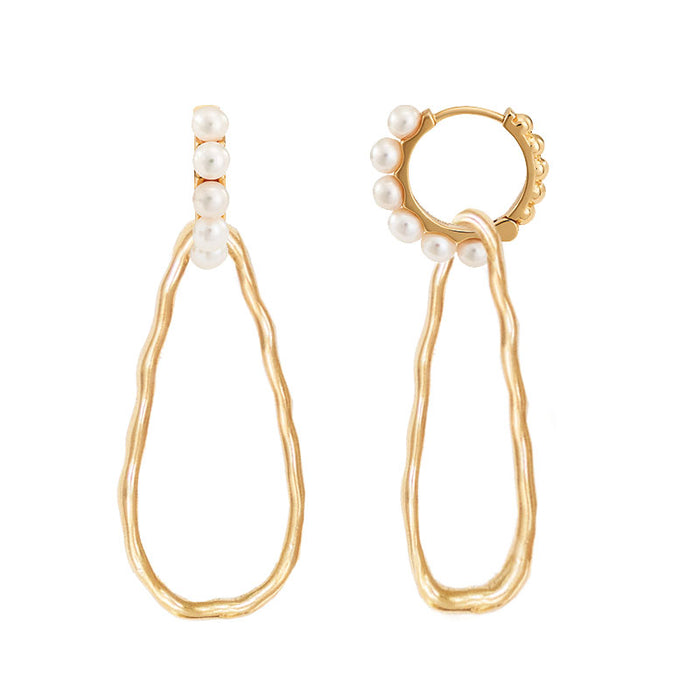 Pearl Huggies & Waterfall Drops