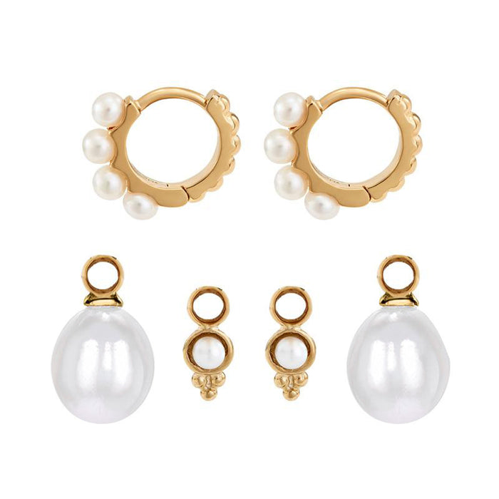 Timeless Pearl Hoops Set
