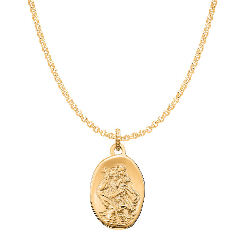 Men's Engravable St. Christopher Story Necklace