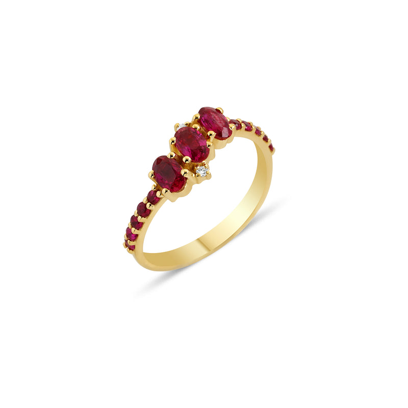 18ct Gold Seraphina Trio Ruby Ring