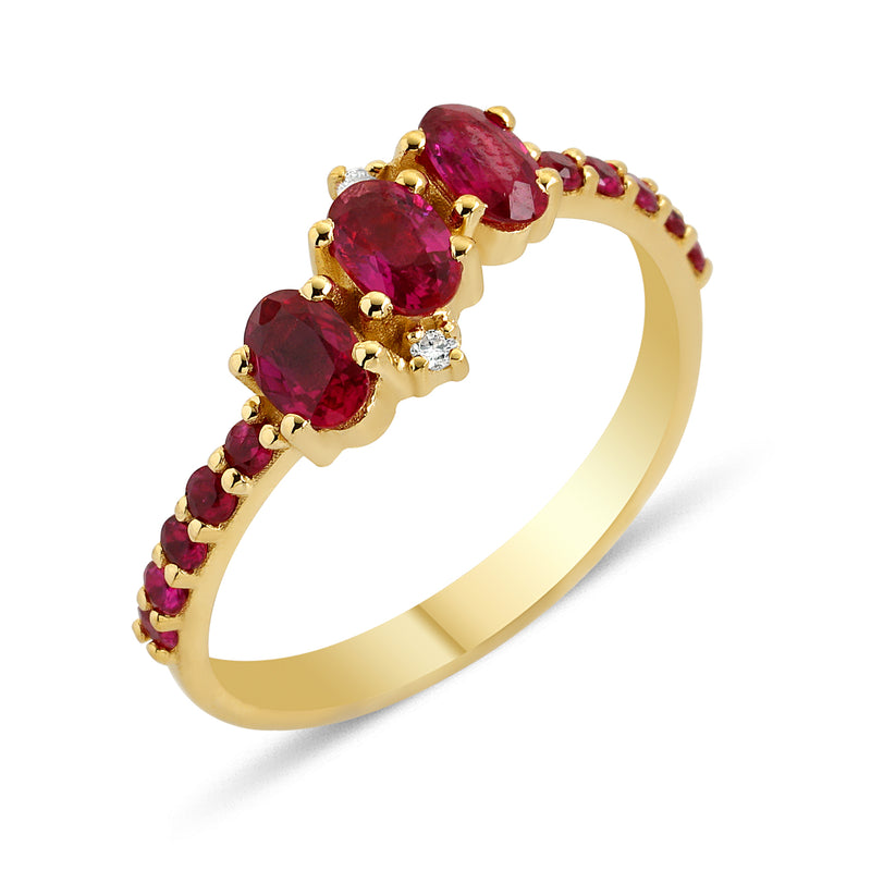 18ct Gold Seraphina Trio Ruby Ring