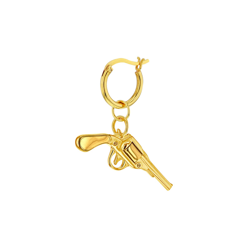 Small Pistol Hoop Earring in Gold