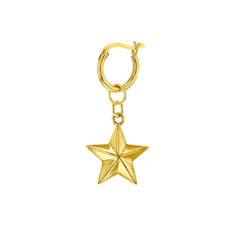 Star Hoop Earring in Gold