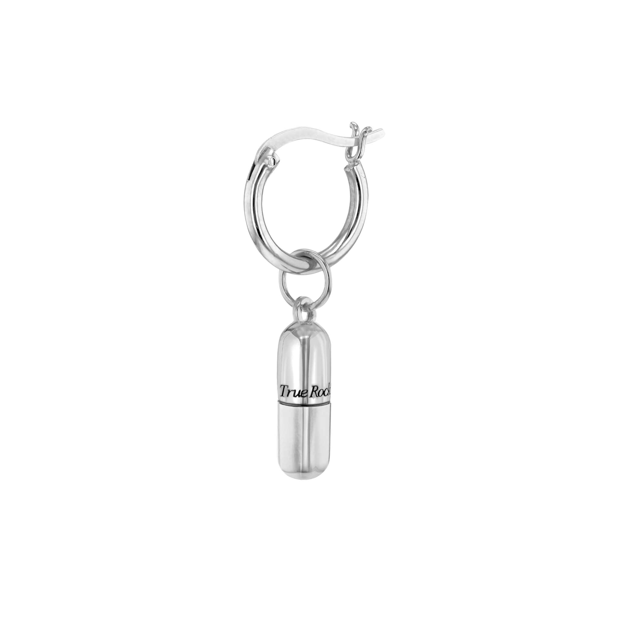Pill Hoop Earring in Silver