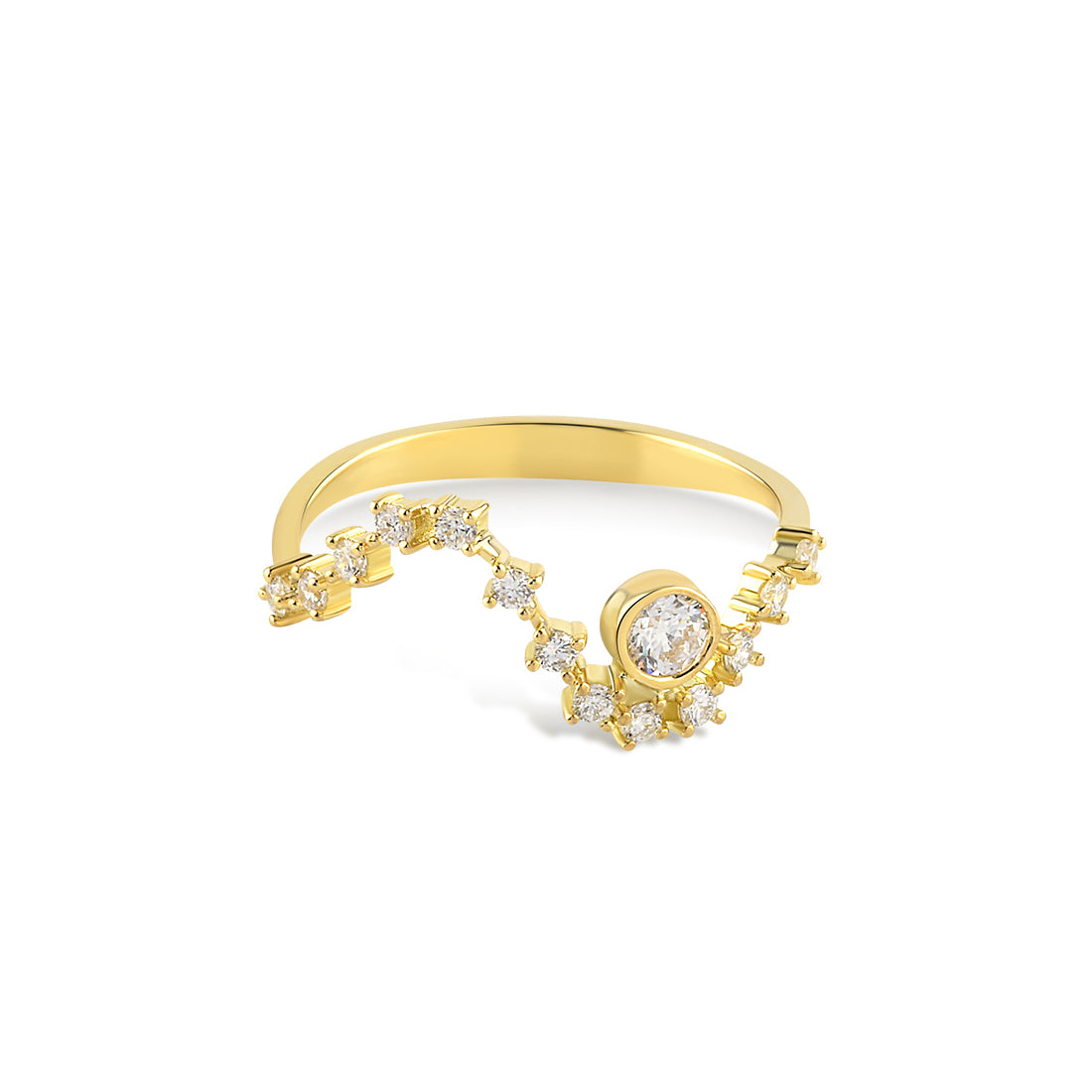 18ct Gold Sonia Wave Diamond Ring