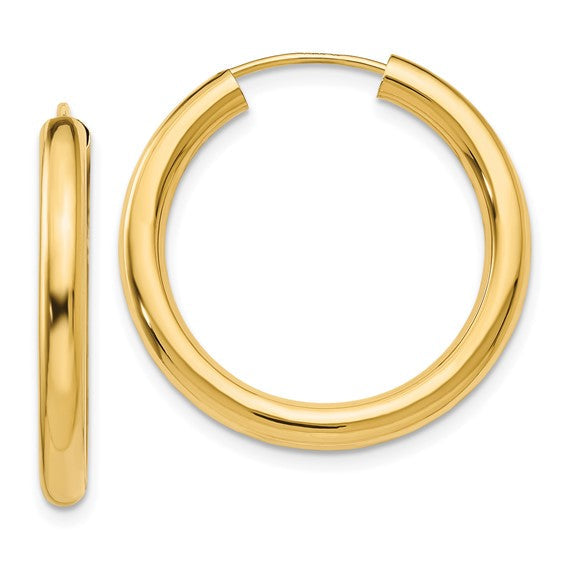 Core 14KT Gold 25mm Hoop Earrings